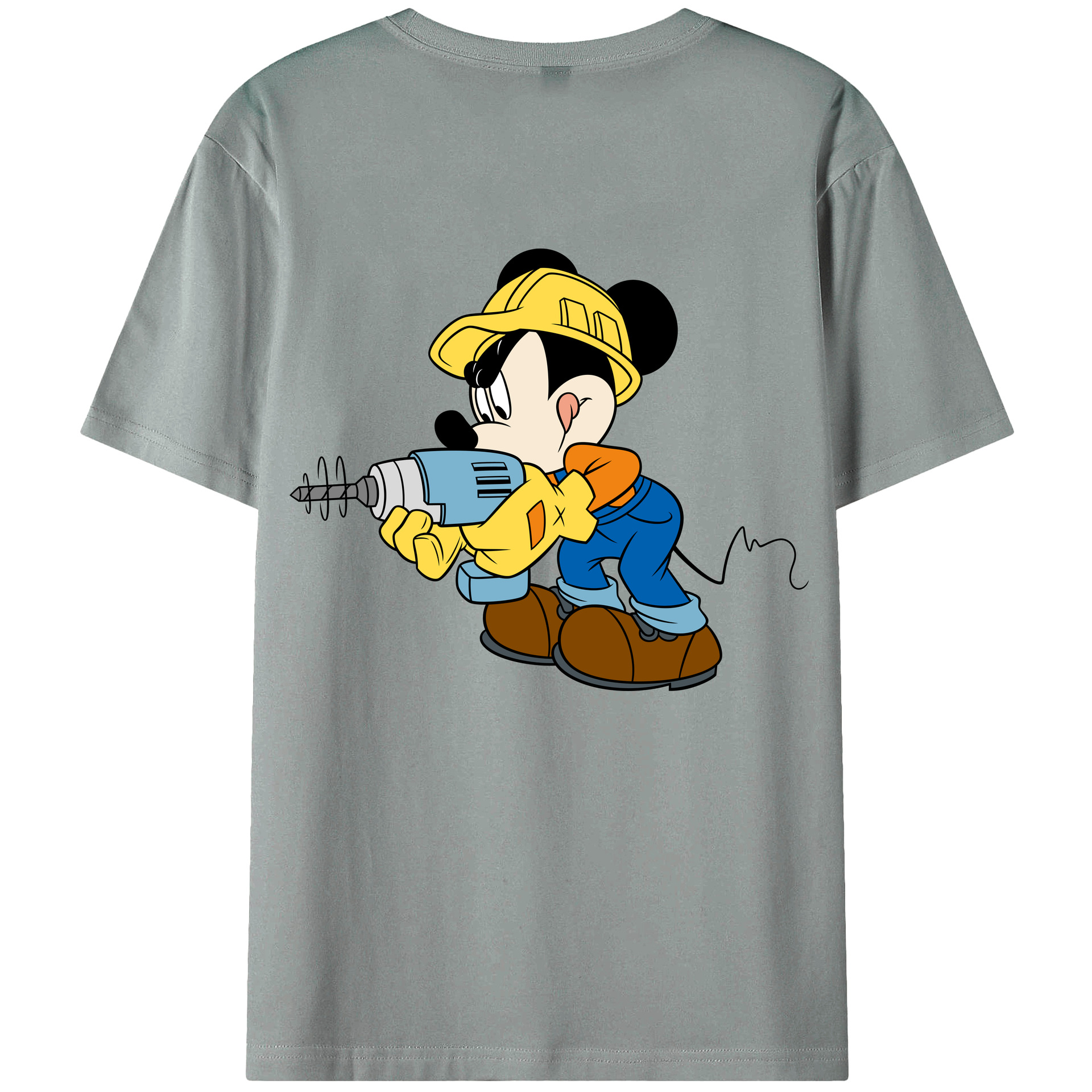 ミッキーマウス Mickey Mouse 綿100％ メンズ半袖Tシャツ（バックプリント） 通気性
